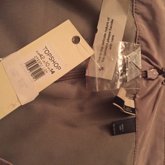 Topshop Lavender Grey Toned Mini Short Skirt with Jems Stones Sz US 10 - Picture 3 of 5